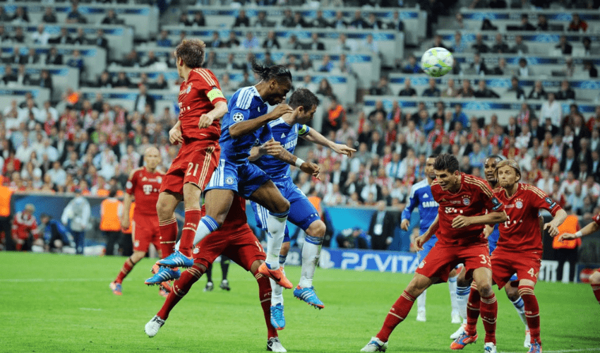 Didier Drogba's powerful header, which levelled the 2012 final against Bayern Munich.