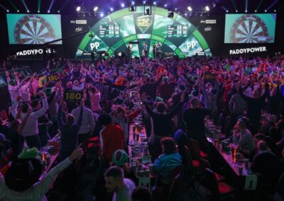 Paddy Power World Darts Championship long tables at Alexandra Palace