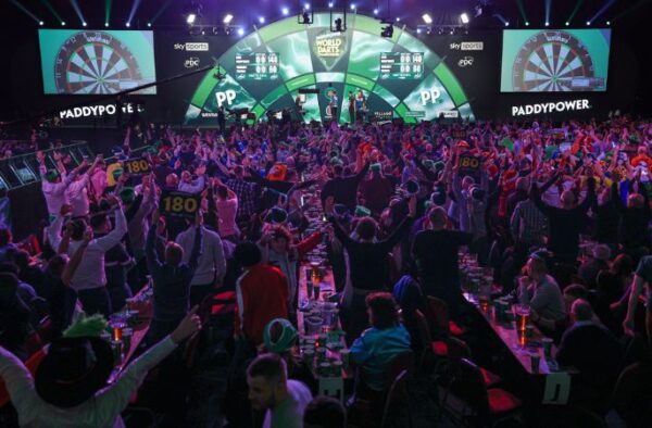 Paddy Power World Darts Championship long tables at Alexandra Palace