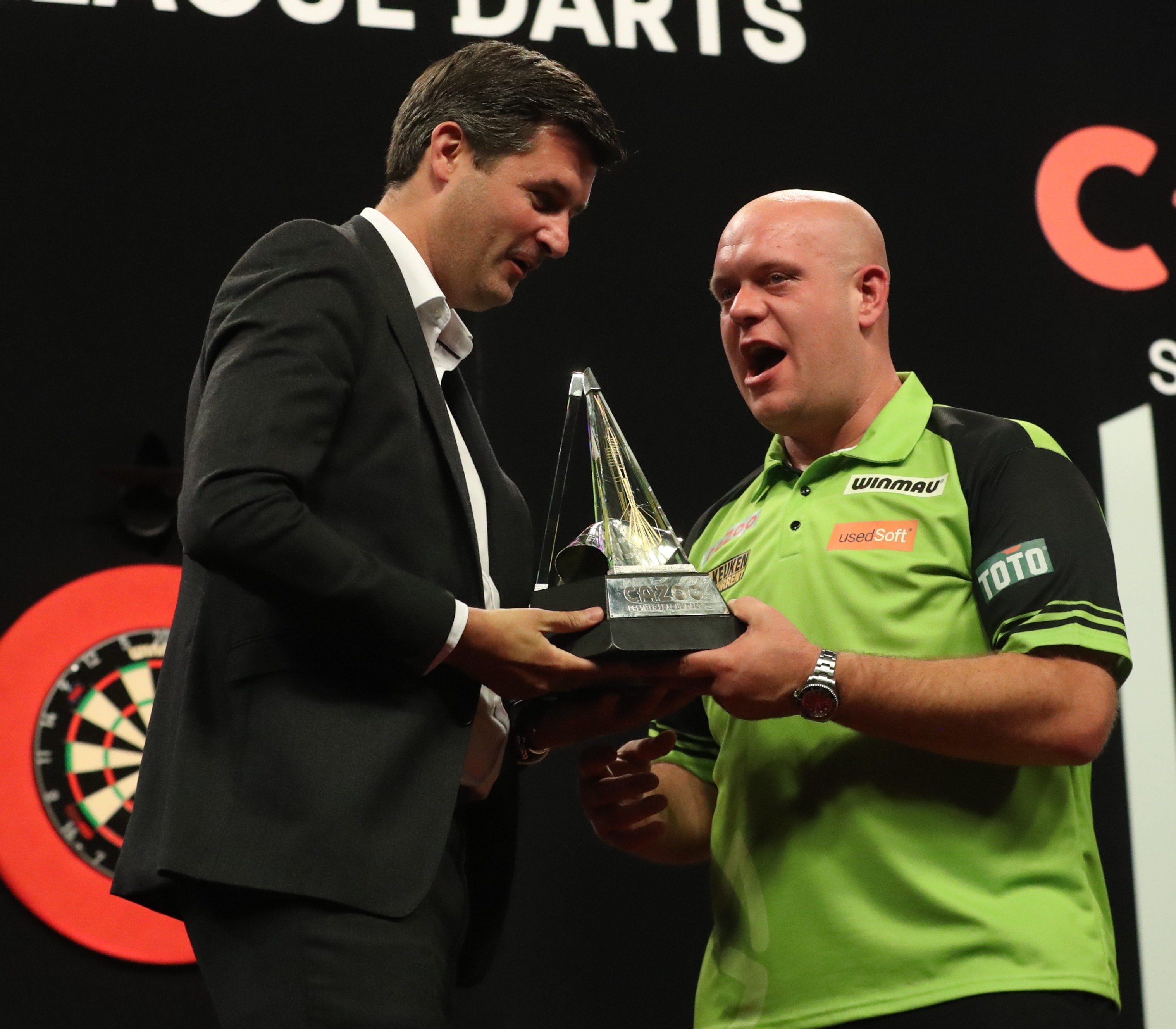 Michael van Gerwen at the 2022 Cazoo Premier League Darts