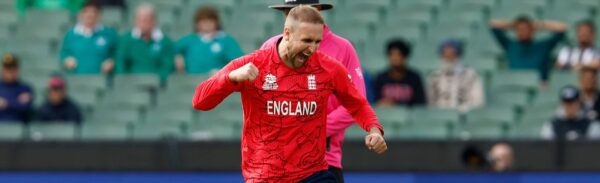 England Cricket celebrate a wicket in an IT20 clash at Emirates Old Trafford
