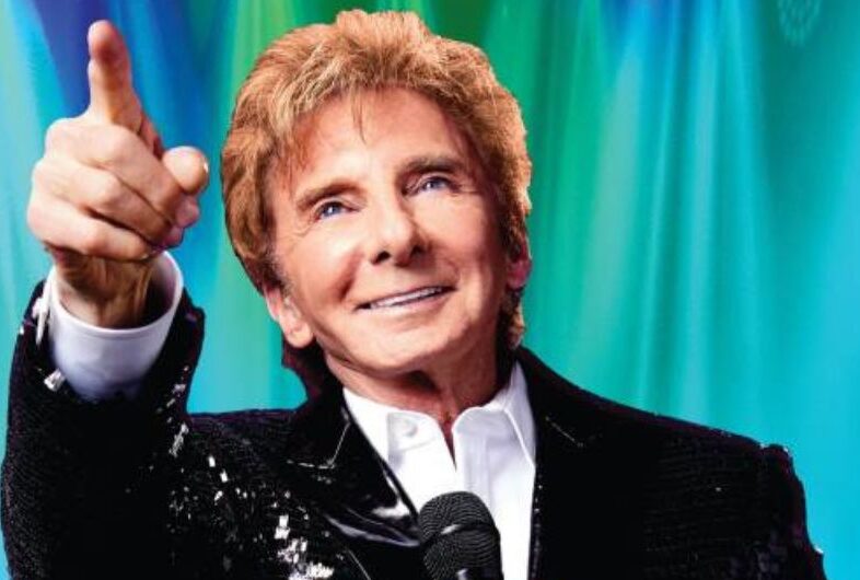 Barry Manilow - blue lights on stage.