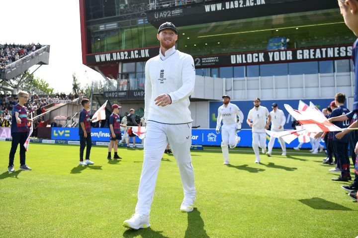 Ben Stokes walks out at Emirates Old Trafford