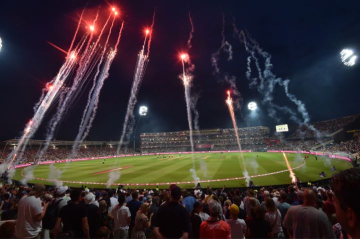 Edgbaston Cricket Ground firework display as the T20 gets underway