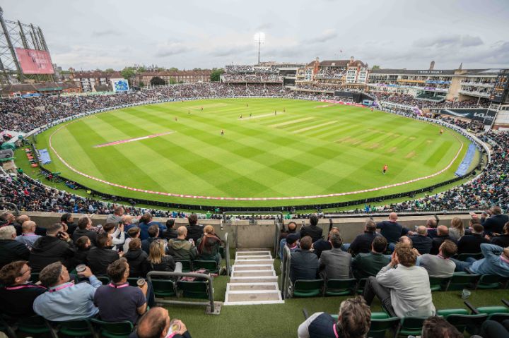 The views from The Pegasus Lounge at KIA Oval Cricket Ground, which overlook the pitch