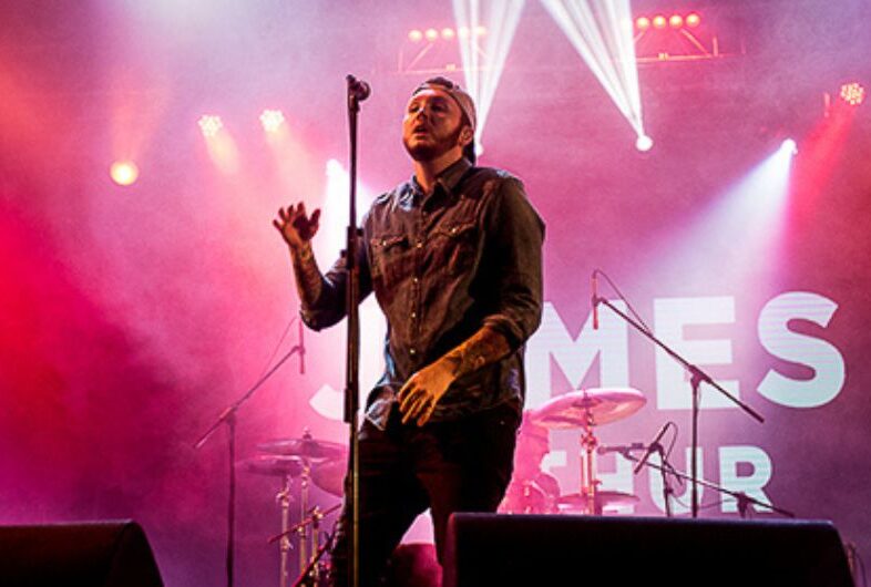 James Arthur live on stage.