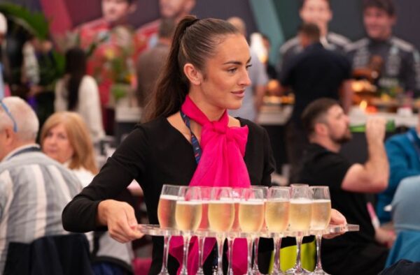 Champagne being served