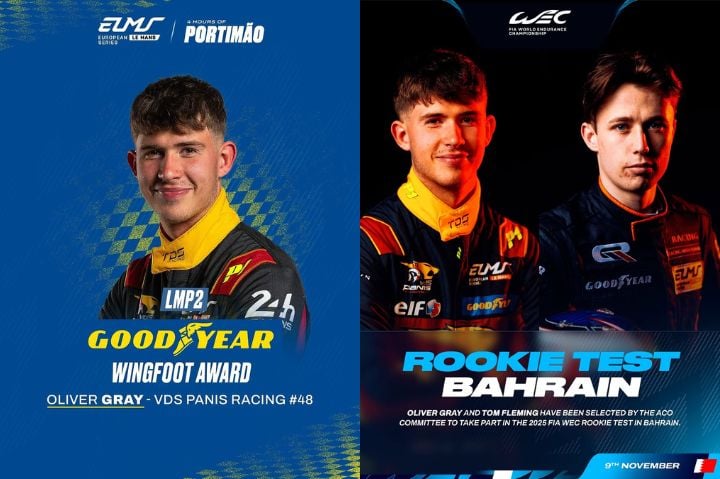 Ollie Gray winning the Wingfoot Award and being selected for the Rookie Test in Bahrain.