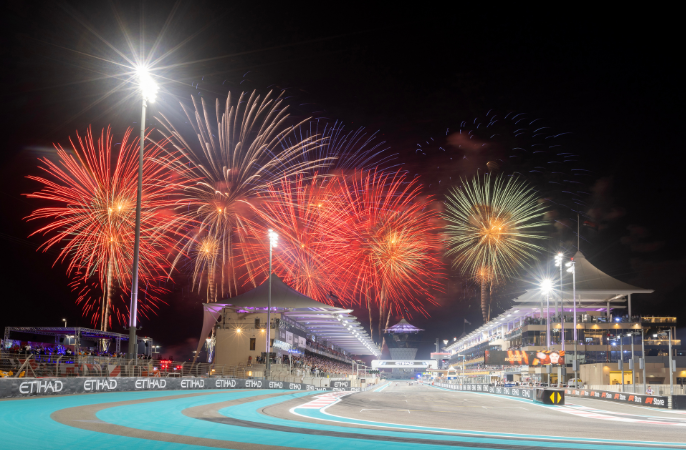 Fireworks at Yas Marina Circuit, Abu Dhabi