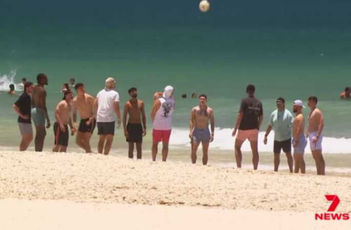 England Players take a break during The Ashes Series in Noosa