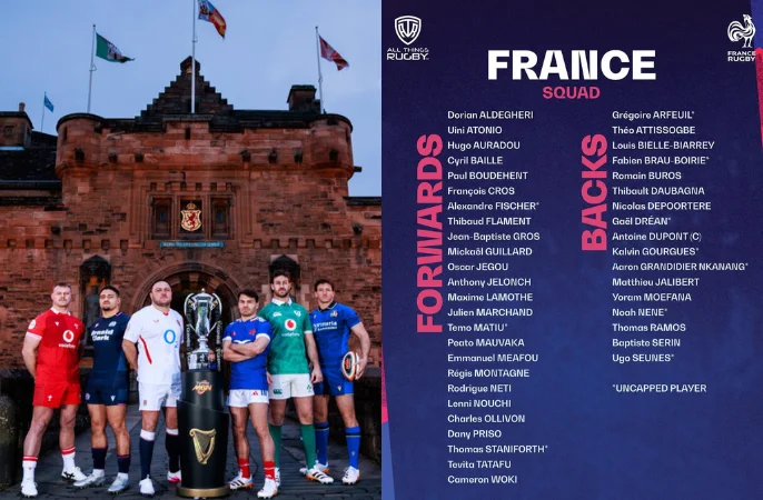 France Guinness Men's Six Nations Squad 